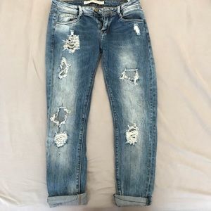 Zara distressed jeans / distressed denim